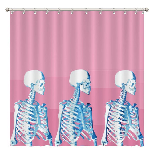 ArogGeld Halloween Skeleton Skull Shower Curtain Happy Halloween Shower Curtains Bathroom Curtains Custom Durable Polyester Fabric Holiday Shower Curtain for Bathroom 72x72 Inches Set with 12 Hooks