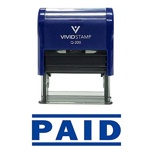 PAID Self Inking Rubber Stamp (Blue) - Medium
