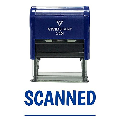SCANNED Office Self-Inking Office Rubber Stamp (Blue) - M