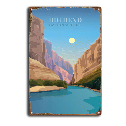SKIYGTH Tin Sign Big Bend National Park Big Bend Travel Travel Vintage Metal Tin Sign Retro Poster 8x12inch