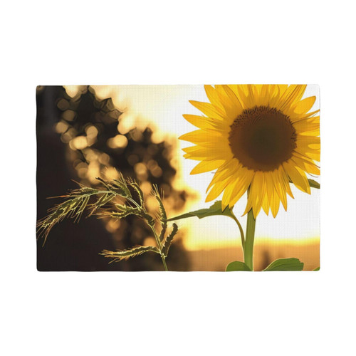 Sunflowers Placemats Set Non-Slip Washable Linen Place Mats Heat Resistant Table Mats 12x18 Inch for Party Kitchen Dining Decoration