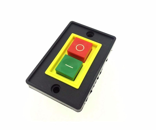NIBYQ AC 380V 2KW Red Green 2-Positin I/O Start Stop Push Button Switch 7.3 x 4.8 x 4