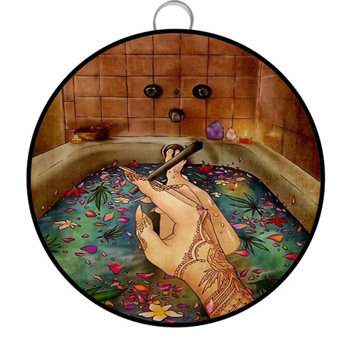 Funny Bathroom Tin Sign Hippie Round Metal Signs Hippie Girl TattooTake A Bath You Dirty Hippie Wall Art, Bathroom Hanging Decor,Home Decor,Funny Toilet Metal Sign Bathroom Wall Art Home Decor 6x6inch