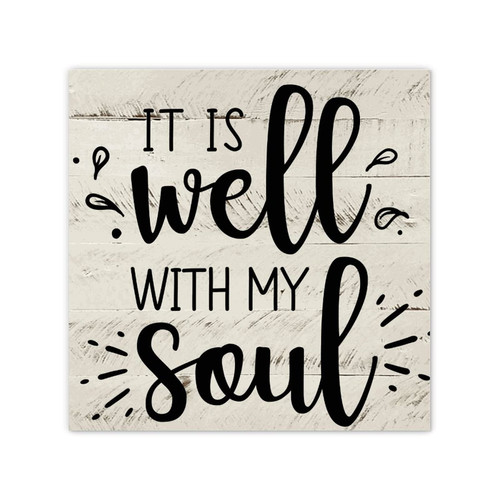 It Is Well with My Soul Canvas Wall Art Decor for Hallway Decor Inspirational Canvas Wall Art Quotes for Porch Classroom Table Decor 12x12 Inch
