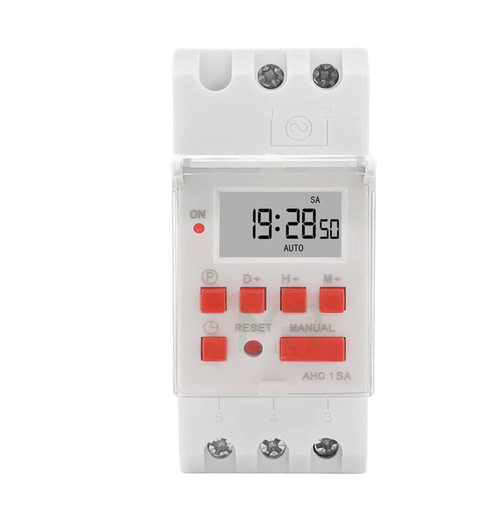 TPUOTI Thc15a AHC15A Din Rail Timer Relay time switches Weekly programmble Electronic TIME Switch 220V Bell Ring Device ok (Color : Red, Size : 220V)