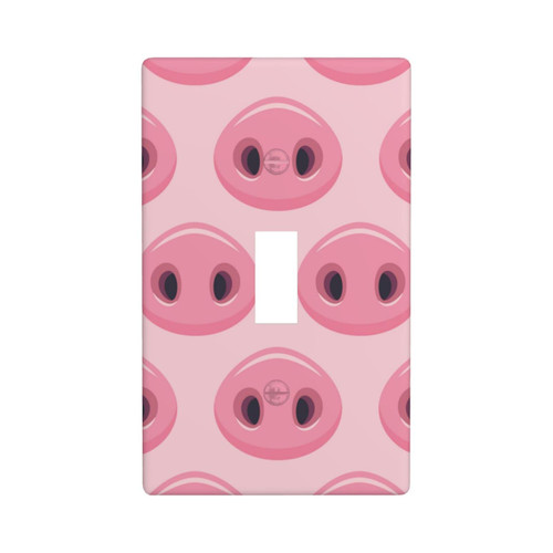 Decorative Single Toggle Switch Wall Plate Cute Pigs Noses Pink Polycarbonate Outlet Cover Unbreakable Faceplate