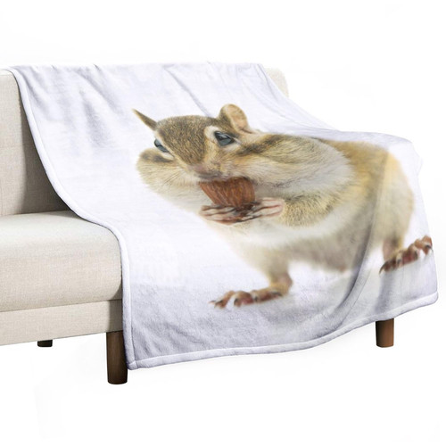 Lurnise Blankets Chipmunk Flannel Blanket Cozy Bedding Throw Blankets for Sofa Couch Chair Office 30"x40"