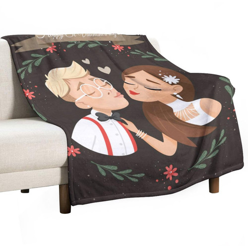 Lurnise Blankets Couple Flannel Blanket Cozy Bedding Throw Blankets for Sofa Couch Chair Office 30"x40"
