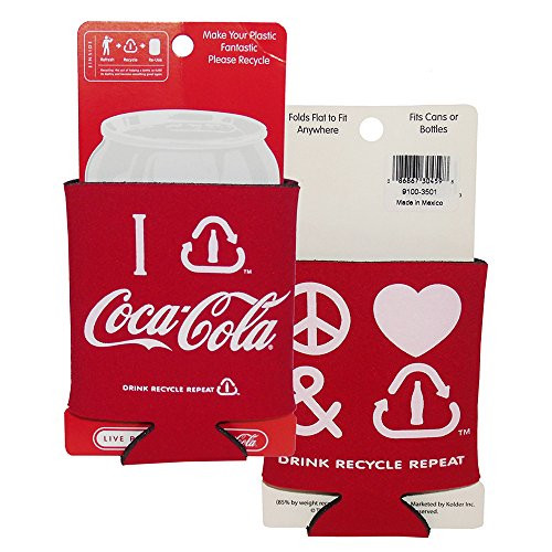 Coca-Cola Classic Can Insulator - Peace Love Recycle Set 2