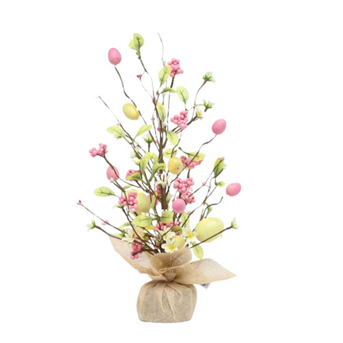 Easter Crafts for Kids Artificial Easter Tree with Led Easter Egg Floral Tree Easter Centerpiece for Table Decor Style3