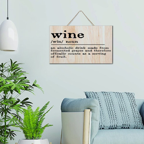 Autravelco Wine Noun Definition Wood Sign Inspirational Table Wall Art Decorative Wooden Plaque Sign Custom Word Description Wood Wall Sign for Kitchen Offices 6x10 Inch