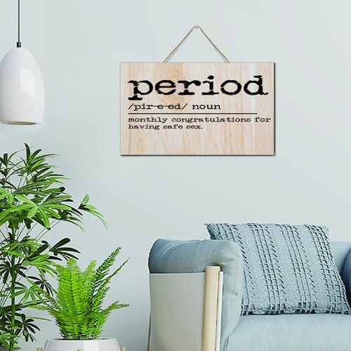 Autravelco Hanging Room Decor Established Wood Sign Period Noun Definition Vertical Wall Art Wood Plaque Sign 6x10 Inch Word Description Wooden Hanging Signs Home Decor for Table Entryway