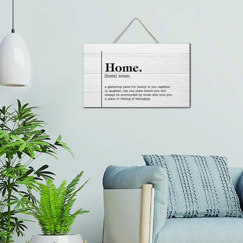 Home Noun Definition Wood Signs Personalized Table Wall Art Motto Decor Wood Plaque Antique Word Meaning Wood Wall Sign for Kitchen Offices 6x10 Inch