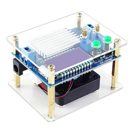 Adjustable Voltage Regulator ZK-DP60 LCD Display Buck Boost Voltage Converter with Cooling Fan Buck-Boost Power Module