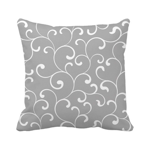 Awowee Throw Pillow Cover Vintage White Swirls on Gray Pattern Classic Tracery Abstract 20x20 Inches Pillowcase Home Decorative Square Pillow Case Cushion Cover