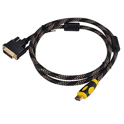 HDMI to DVI-D(24+1PIN) Cable Nylon Braided, CL3 Rated High Speed Bi-Directional HDMI HDTV to DVI Cable 3m(10FT)