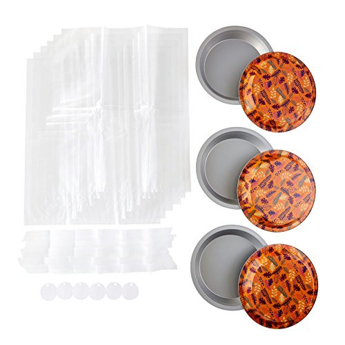 Wilton Bake and Bring Autumn Print Pie Pans Gifting Kit, 8-Piece