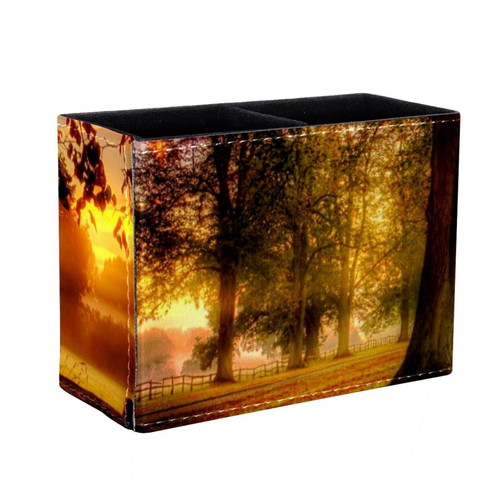 Lyetny Desktop Pen & Pencil Storage Cups Park Autumn Pen Organizer Makeup Brush Holders Pencil Cup for Office College Home