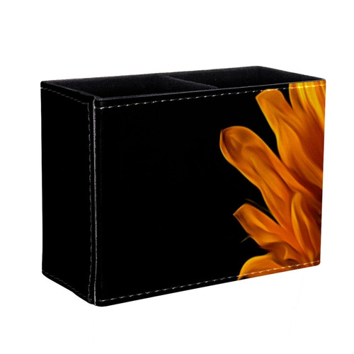 Lyetny Desktop Pen & Pencil Storage Cups Sunflower On The Black Background Pen Organizer Makeup Brush Holders Pencil Cup for Office College Home