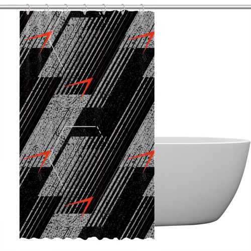Polyester Fabric Waterproof Shower Curtain or Liner Bath Stall Size Abstract Geometric Urban Art Pattern Hotel Bathroom Curtains with Grommets, 48x72