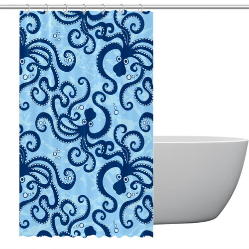 Polyester Fabric Waterproof Shower Curtain or Liner Bath Stall Size Sea Pattern with Octopus Hotel Bathroom Curtains with Grommets, 48x72 Polyester Fabric Waterproof Shower Curtain or Liner Bath Stall Size Sea Pattern with Octopus Hotel Bathroom Curtains with Grommets, 48x72