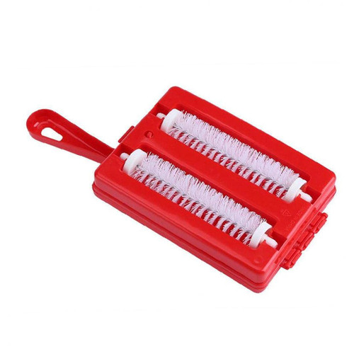 Froiny Carpet Debris Brush, Handheld Double Roller Carpet Sweeper Crumb Dirt Brush Cleaner Collector Random Color, One Size