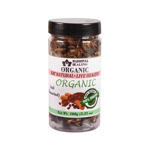 Blessfull Healing Organic Imli (Tamarind) 100 Gram Airtight Container (Packing May Vary)