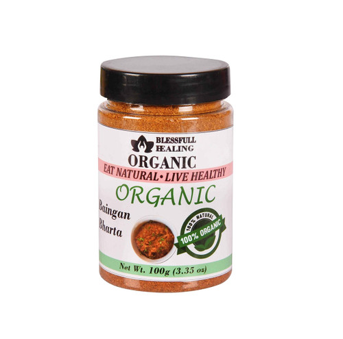 Blessfull Healing Organic Baingan Bharta Masala 100 Gram Airtight Container (Packing May Vary)