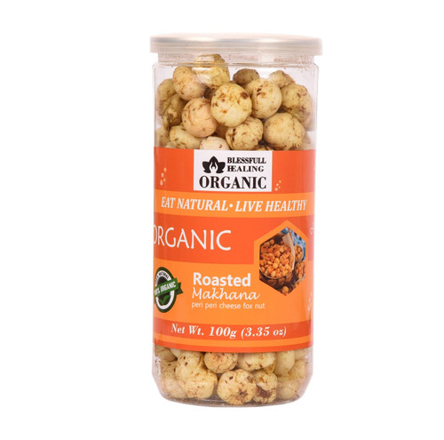 Blessfull Healing Organic Peri Peri Cheese Roasted Flavoured Makhana 100 Gram