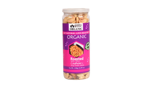 Blessfull Healing Organic Natural, Vegan Tangy Tomato Roasted Halves/Pieces Cashew Nuts Crunchy Kaju 150 Gram