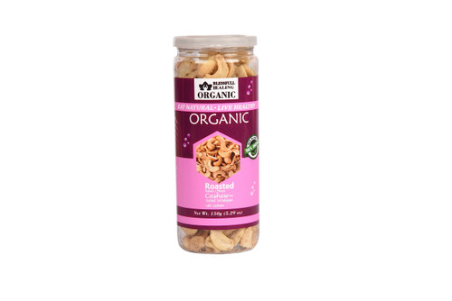 Blessfull Healing Organic Natural, Vegan Himalayan Salt Roasted Halves/Pieces Cashew Nuts Crunchy Kaju 150 Gram