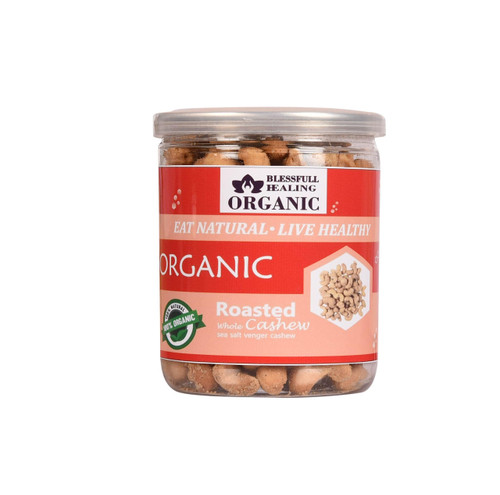Blessfull Healing Organic Natural, Vegan Sea Salt Vinegar Roasted Whole Cashew Nuts Crunchy Kaju 250 Gram