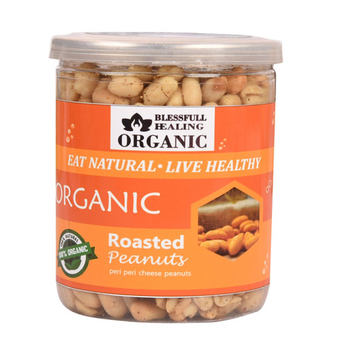 Blessfull Healing Organic Natural, Vegan Peri Peri Cheese Roasted Peanuts Crunchy Healthy Snacks 250 Gram