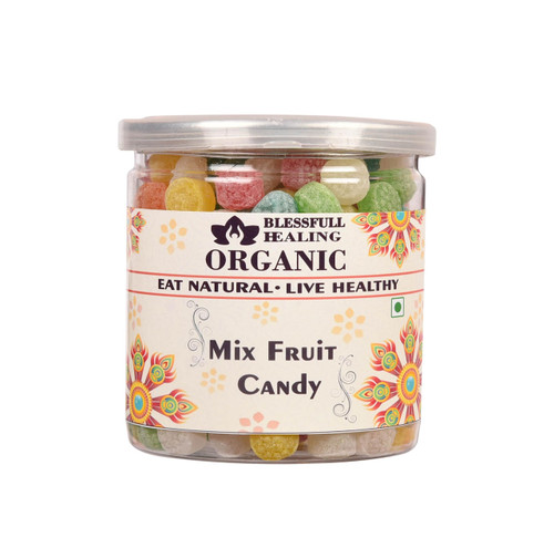 Blessfull Healing Organic Mix Fruit Small Candy 400 Gram Airtight Container (Packing May Vary)