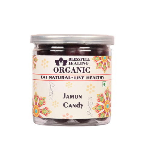 Blessfull Healing Organic Jamun Candy 350 Gram Airtight Container (Packing May Vary)