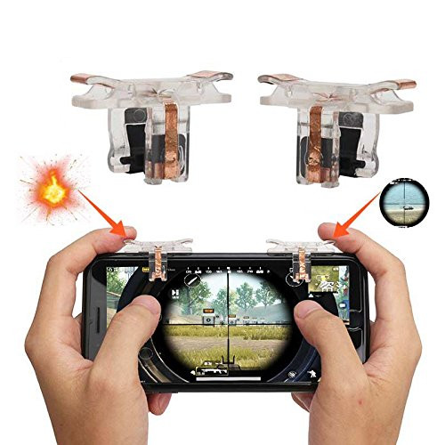 Mobile Game Controller, Mulan (2 Pair) PUGB Mobile Physical Support Triggers Sensitive Shoot and Aim Best for Fortnite Mobile/PUBG Mobile L1R1 Shooting Controller for Android IOS