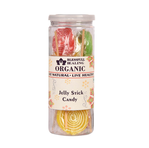 Blessfull Healing Organic Jelly Stick Candy 100 Gram Airtight Container (Packing May Vary)