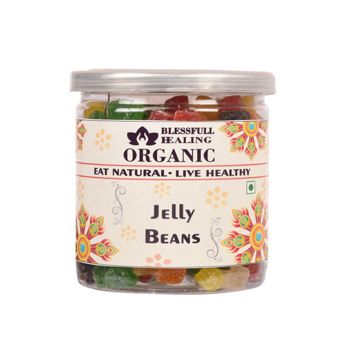 Blessfull Healing Organic Jelly Beans 350 Gram Airtight Container (Packing May Vary)