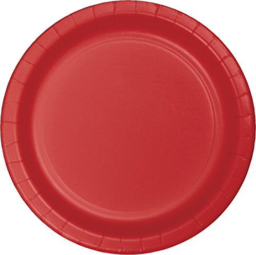 75-Count Value Pack Paper Dessert Plates, Classic Red