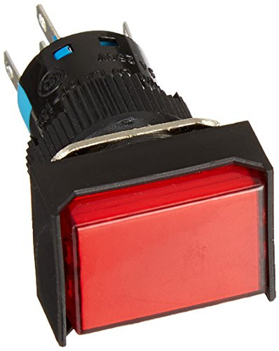 Uxcell DC 24V Neon Light Rectangle 1NO 1NC Momentary Push Button Switch