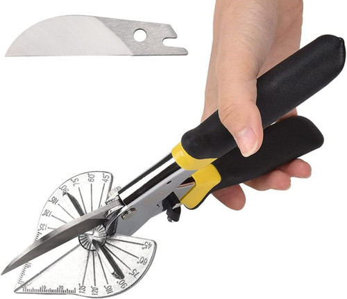 Szliyands Miter Shears- Multifunctional Trunking Shears for Angular Cutting of Moulding and Trim, Adjustable at 45 To 135 Degree, Hand Tools for Cutting Soft Wood, Plastic, PVC