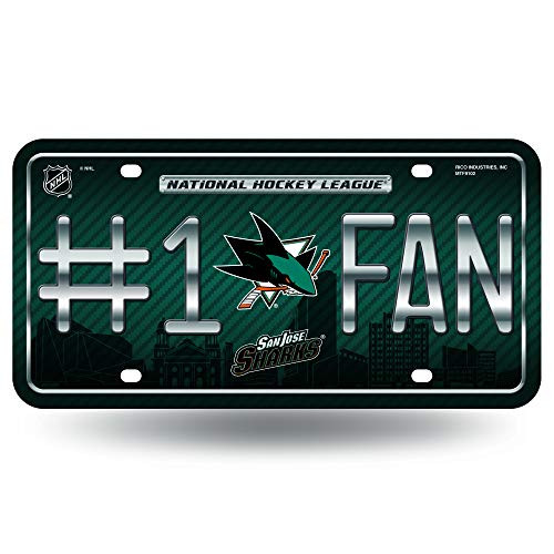 NHL San Jose Sharks #1 Fan Metal License Plate Tag