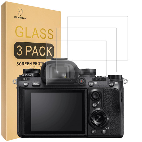 Mr.Shield [3-Pack] Screen protector for Sony Alpha a7RIII a7RIV A7R3 A9 A7RII A7SII A77II RX100 Camera [NOT fit For A7IV Camera] [Tempered Glass] [Japan Glass with 9H Hardness] Screen Protector