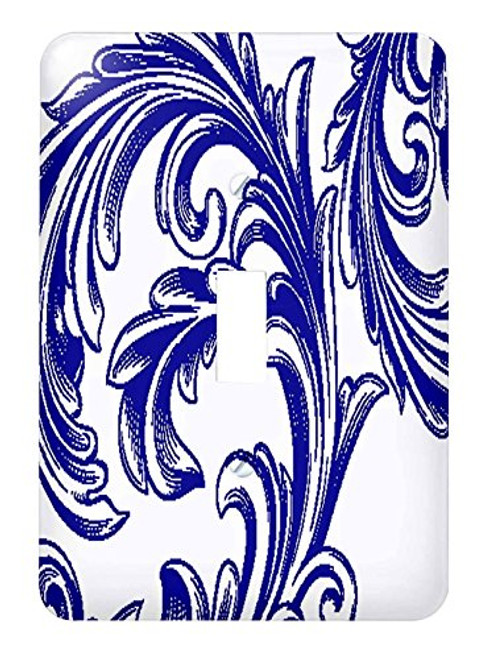3dRose lsp_218044_1 Blue and White Large Flourish - Single Toggle Switch 3dRose lsp_218044_1 Blue and White Large Flourish - Single Toggle Switch