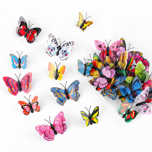 30pcs Push Pins Cute Big Butterfly Thumb Tacks, Decorative Thumb Tacks Colorful Butterfly Push Pins for Photo Wall Map Cord Board Bulletin Board Girls Women Home Office Decoration