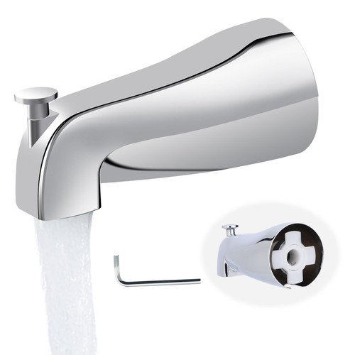 Universal Bathroom Tub Spout Compatible with Westbrass E531D-1F-62, 5 1/4 inch Bath Tub Spout with Shower Diverter 1/2 inch IPS Inside Thread Bathtub Faucet Spout?Chrome?