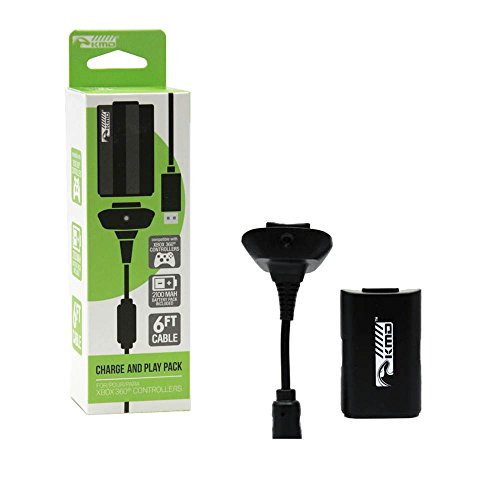 KMD Charger - Charge and Play Pack - Black - Xbox 360