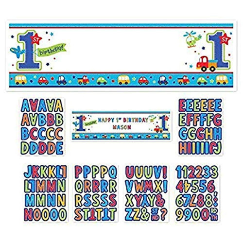 Amscan "All Aboard Boy" Personalized Giant Sign Banner, Birthday, 12 Ct.