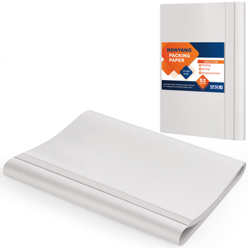 Packing Paper Sheets for Moving Supplies, Newsprint Paper Sheets for Moving Boxes Packing Boxes for Moving, Shipping Supplies, Dishes Glassware Packaging Wrapping Paper 1.5 lbs, 52 Sheets, 15" x 26"