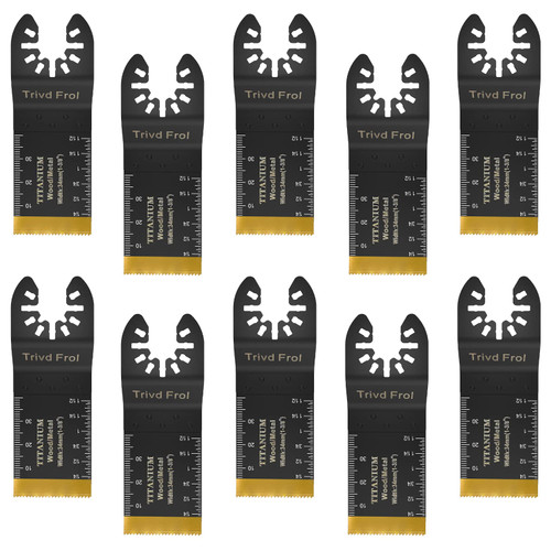 10PCS Titanium Oscillating Multitool Blades, Oscillating Saw Blades Metal Cutting for Nails Wood Plastic and Hard Material Oscillating Tool Blades Kit fit Dewalt Rockwell Milwaukee Makita Bosch